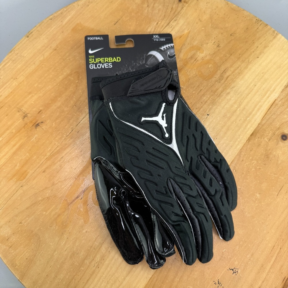 Nike Jordan Superbad Gloves Size 2XL XXL Football Black White Magnigrip NEW
